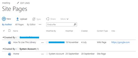 Destination Page Library Before Migration